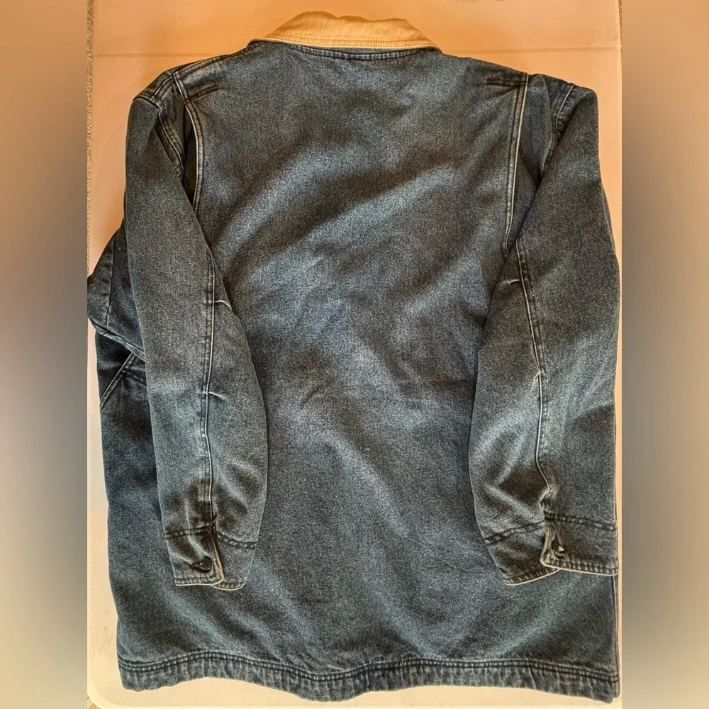 VINTAGE MOOSE CREEK 100% Cotton Denim Jean Barn Coat with Flannel Lining Sz XL - Picture 4 of 14